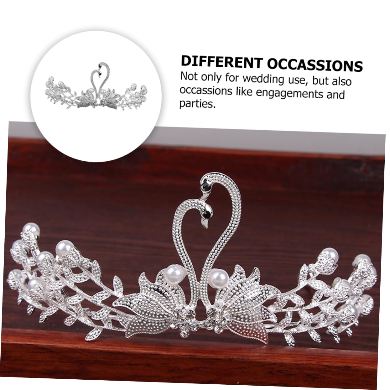 Silver Tiara Headpiece for Women - Bridal Crown Hair Jewelry for Weddings & Parties