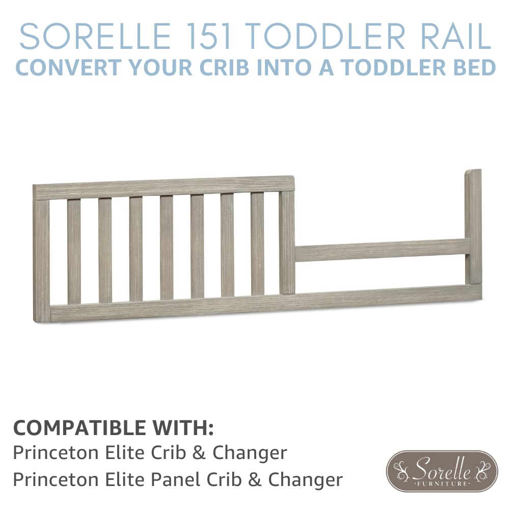 Sorelle Furniture Toddler Bed Rails & Full-Size Adult Bed Rails - Wooden Crib Conversion Kit | Converts Sorelle Crib to Toddler Bed & Full Bed | #151 Weathered Gray | Perfect for Nursery to Big Kid Room Transition