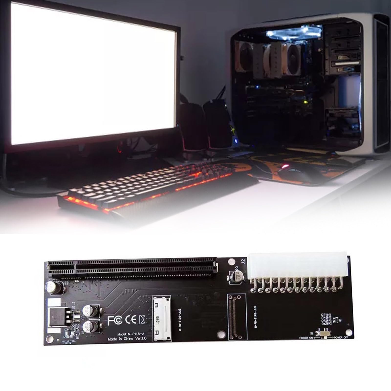 Paopaoldm SFF 8611 PCIe External Graphics Card Adapter - eGPU Converter for Desktop & Laptop - Compatible with NVIDIA/AMD GPUs - Perfect for Gaming, Video Editing & VR Setup