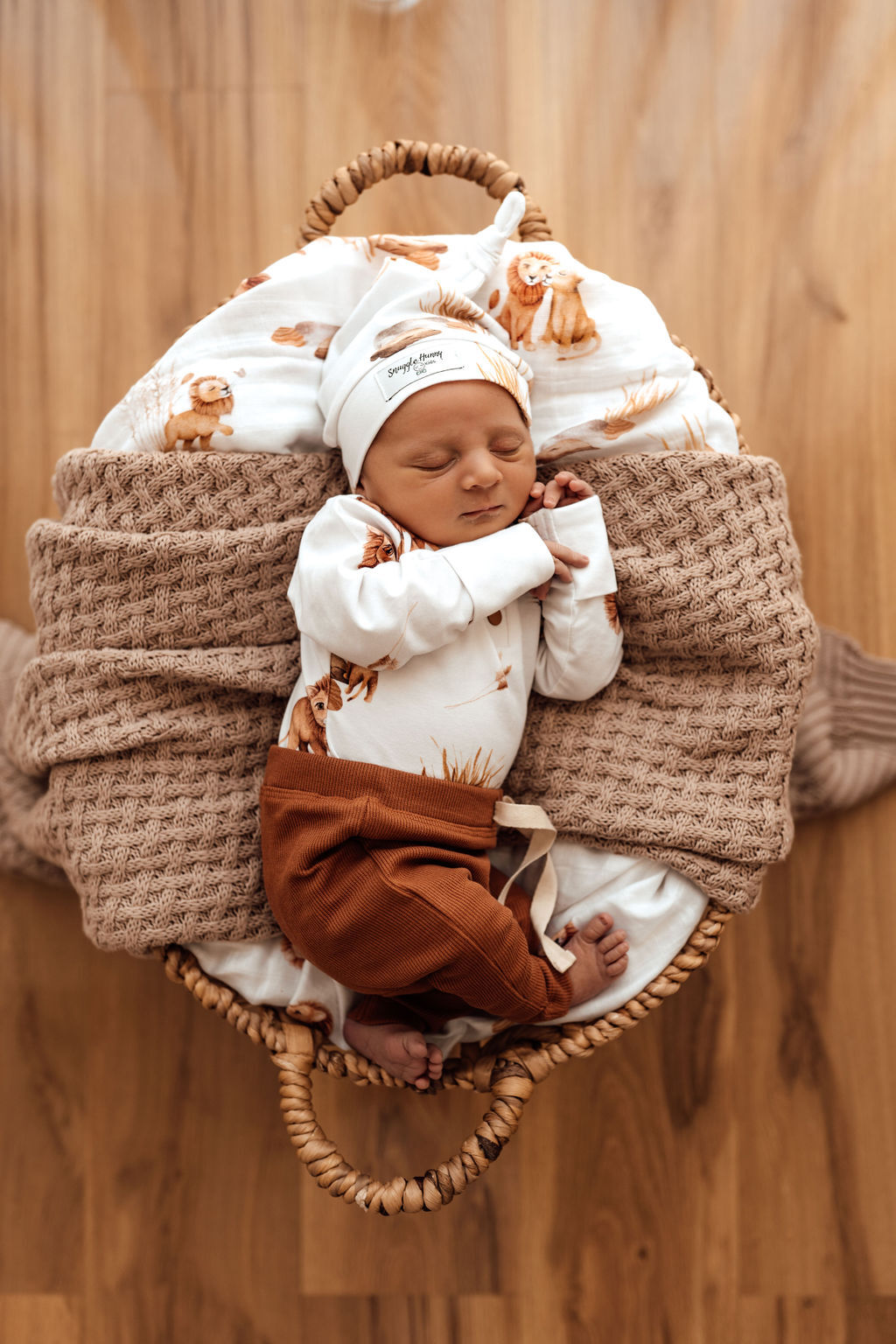 Organic Cotton Long Sleeve Baby Bodysuit with Lion Design - Soft & Snug Infant Onesie for Newborns & Toddlers - Perfect for Playtime, Nursery & Family Photos