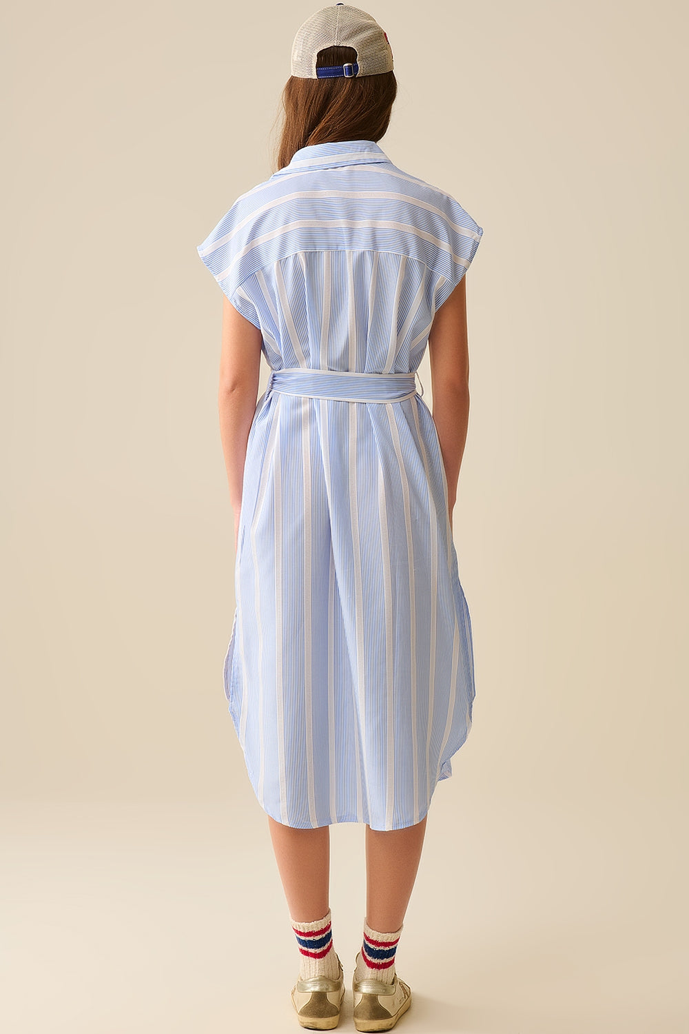 Blue and White Striped Sleeveless Maxi Dress - Perfect for Beach Vacations, Summer Parties & Casual Outings