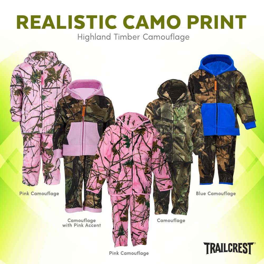 TrailCrest Toddler Camo Fleece Jacket & Pants Set - Warm Winter Outfit for Boys & Girls - Perfect for Outdoor Play, Hiking, and Cold Weather Adventures