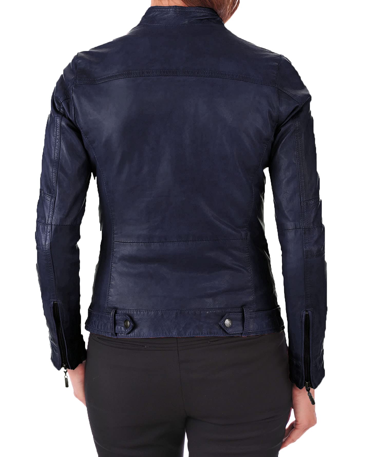 Benjer Skins Women's Genuine Lambskin Leather Jacket - Stylish Motorcycle Biker Jacket for Women, Fashionable Outerwear for Riding, Night Out & Everyday Wear