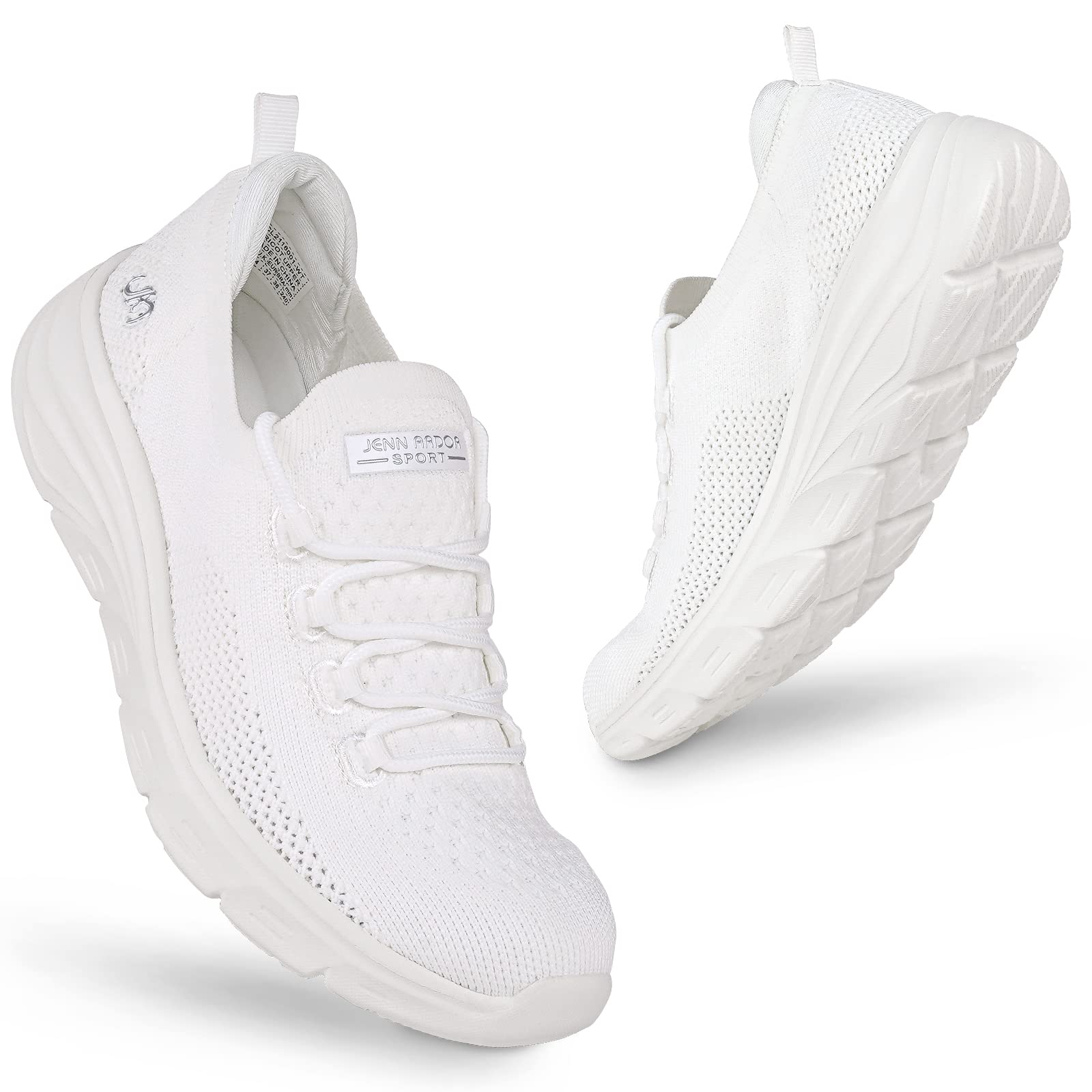 JENN ARDOR Women's Slip-On Walking Shoes - Lightweight Athletic Sneakers for Running, Tennis & Casual Wear | Anti-Slip Elastic Sock Design | Perfect for Gym, Travel & Everyday Comfort