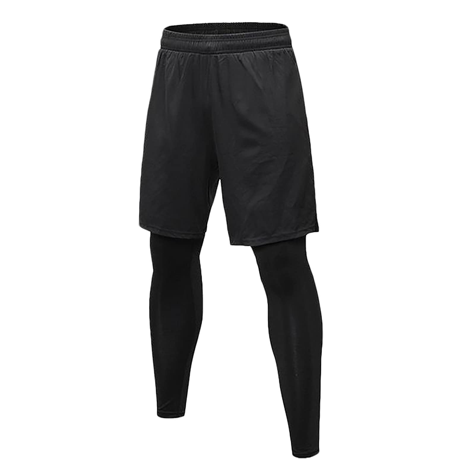 Men's Sweatpants - Stretchy Quick-Dry Gym Joggers for Training, Yoga & Fitness | Fake Two-Piece Design Casual Workout Pants | Perfect for Running, Lounge & Active Wear