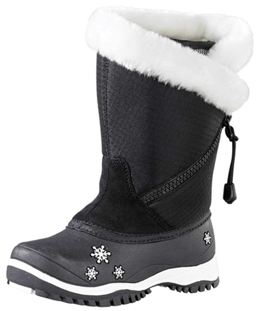 Baffin Junior's Switzerland Boots - Waterproof Winter Snow Boots for Kids (Black, Size 4-4) - Perfect for Snow Play, Hiking & Cold Weather Outdoor Activities