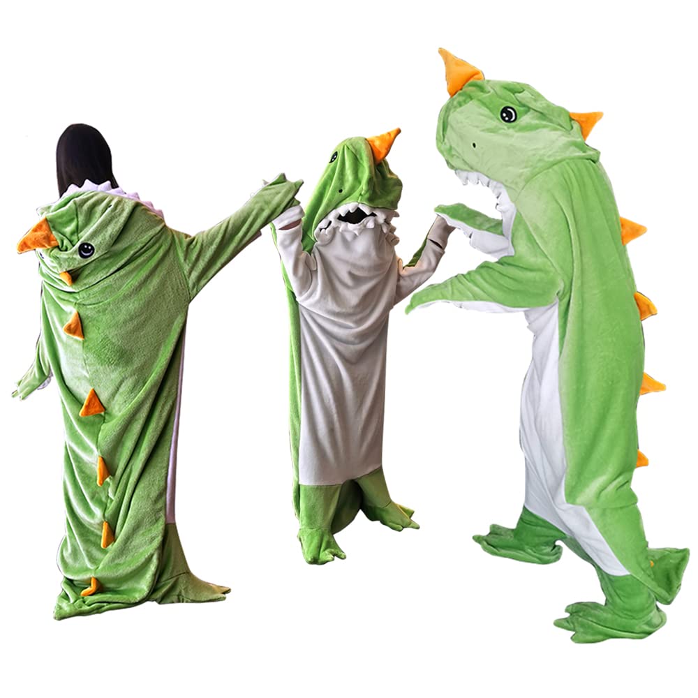 Soft Dinosaur Blanket Sleeping Bag for Kids & Adults - Cozy Fleece Animal Blanket for Camping, Sleepovers, Movie Nights, and Indoor/Outdoor Use