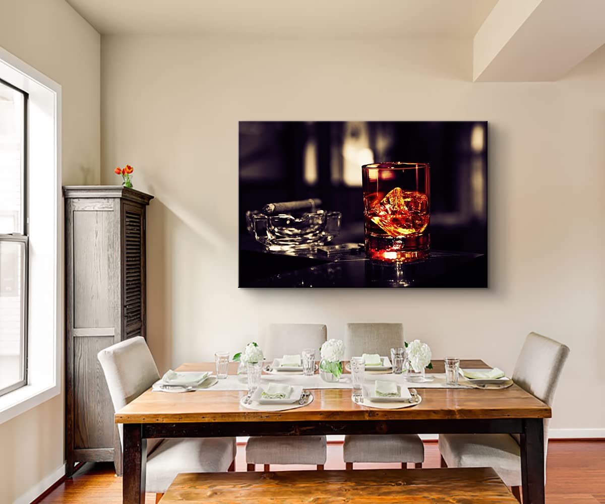 Bar Art Kitchen Frames - 12x18 Inch Whiskey Wall Decor & Food Poster for Dining Room, Pub, Bar - Perfect for Home Decor, Restaurant, Man Cave & Gift Ideas
