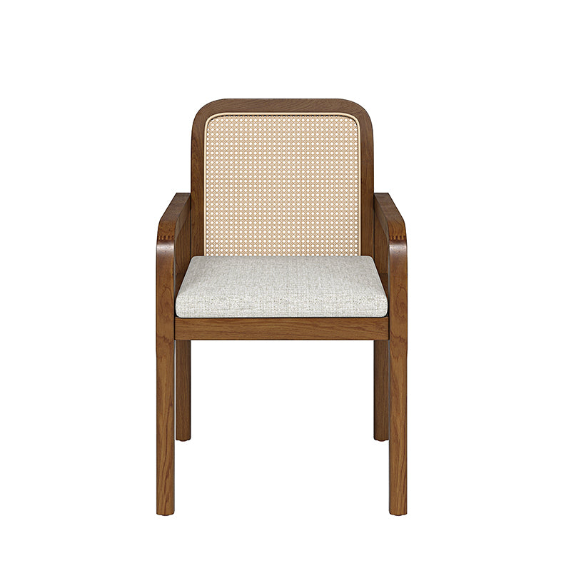 Kevin Rattan Dining Chairs - Mid Century Modern Accent Chairs with Elegant Woven Backrest | Perfect for Dining Rooms, Living Spaces & Boho Home Decor