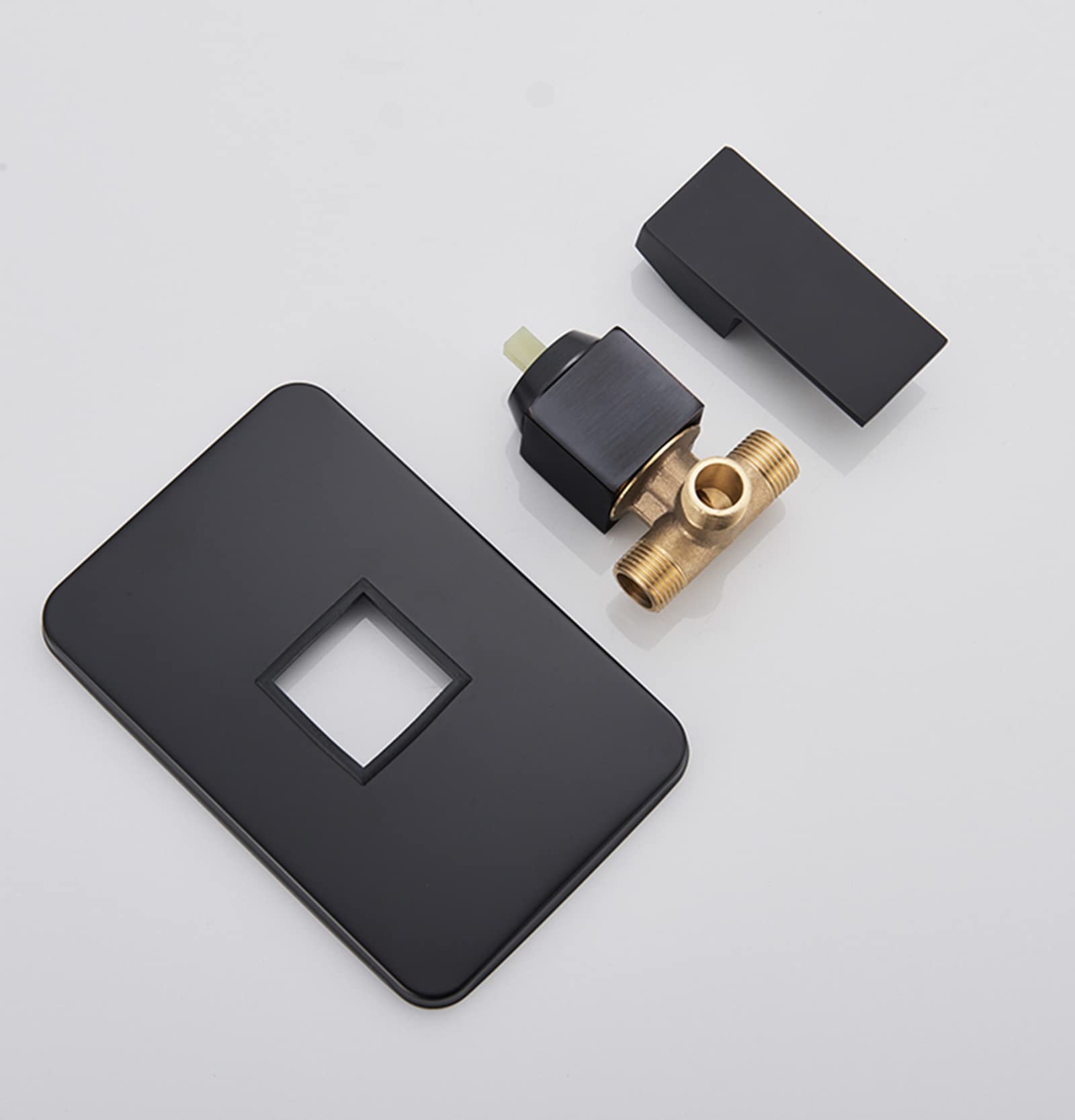 Premium Matte Black Wall Mounted Shower System - Concealed Faucet Set with 12