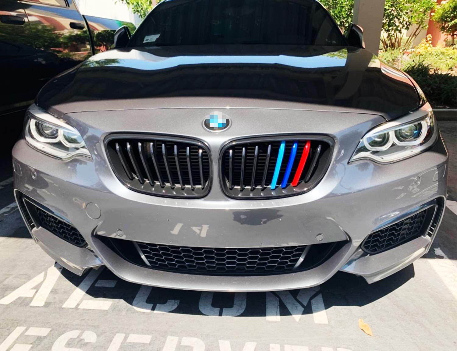BMW 2 Series (2014-2020) M Color Grille Insert Trims - 8 Beam Black Grill Upgrade for Enhanced Style | Perfect for Car Enthusiasts & Customization Projects