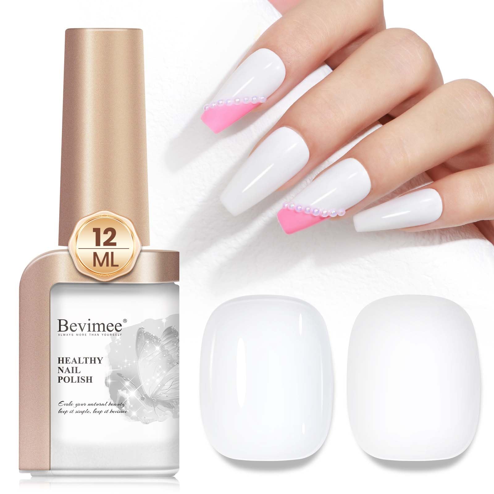 Quick Dry Milky White Nail Polish - 12ML Water-Based Non-Gel Air Fast Drying Nail Lacquer for Natural Nail Art | Perfect for Summer Manicures, Everyday Wear & Professional Salon Use