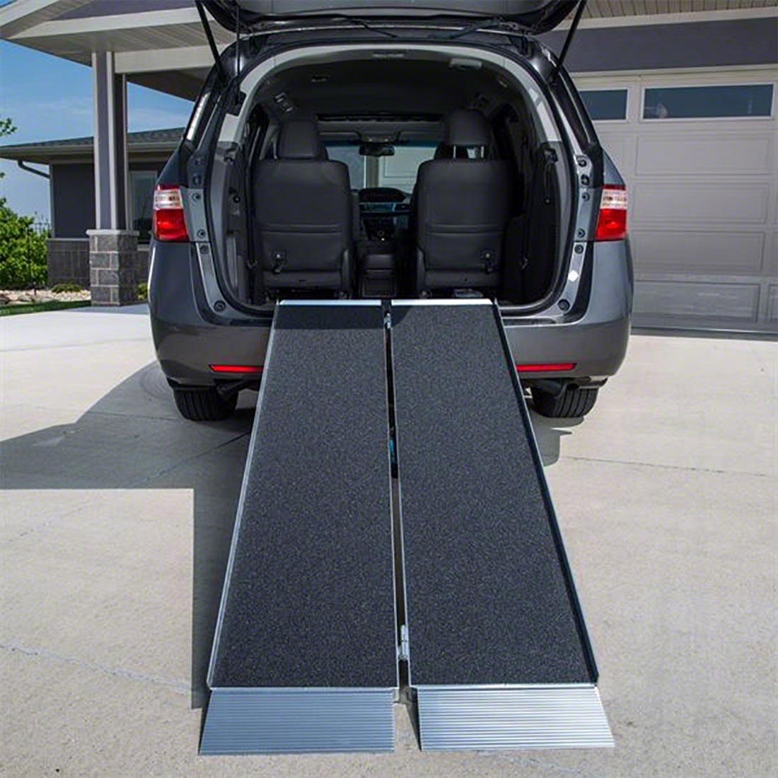 EZ Access Suitcase® Singlefold AS Portable Wheelchair Ramp - Lightweight Aluminum Folding Ramp for Home, Vehicles & Mobility Access - Black (Ideal for Wheelchairs, Scooters & Walkers)