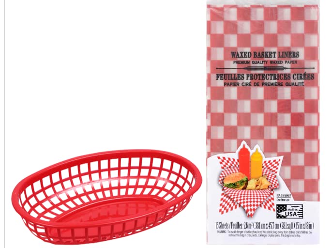 Premium Deli Baskets & Waxed Paper Basket Liners - Eco-Friendly Food Storage Solutions for Bakeries, Delis & Picnics