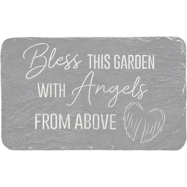 Bless This Garden Stepping Stone with Angels - Decorative Garden Path Stones for Outdoor Walkways & Landscaping