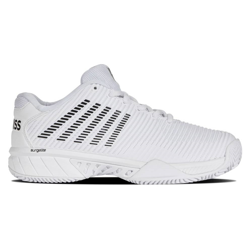 K Swiss Hypercourt Express 2 Women's Clay Court Tennis Shoes - White/Black - Lightweight & Durable for Competitive Play & Training
