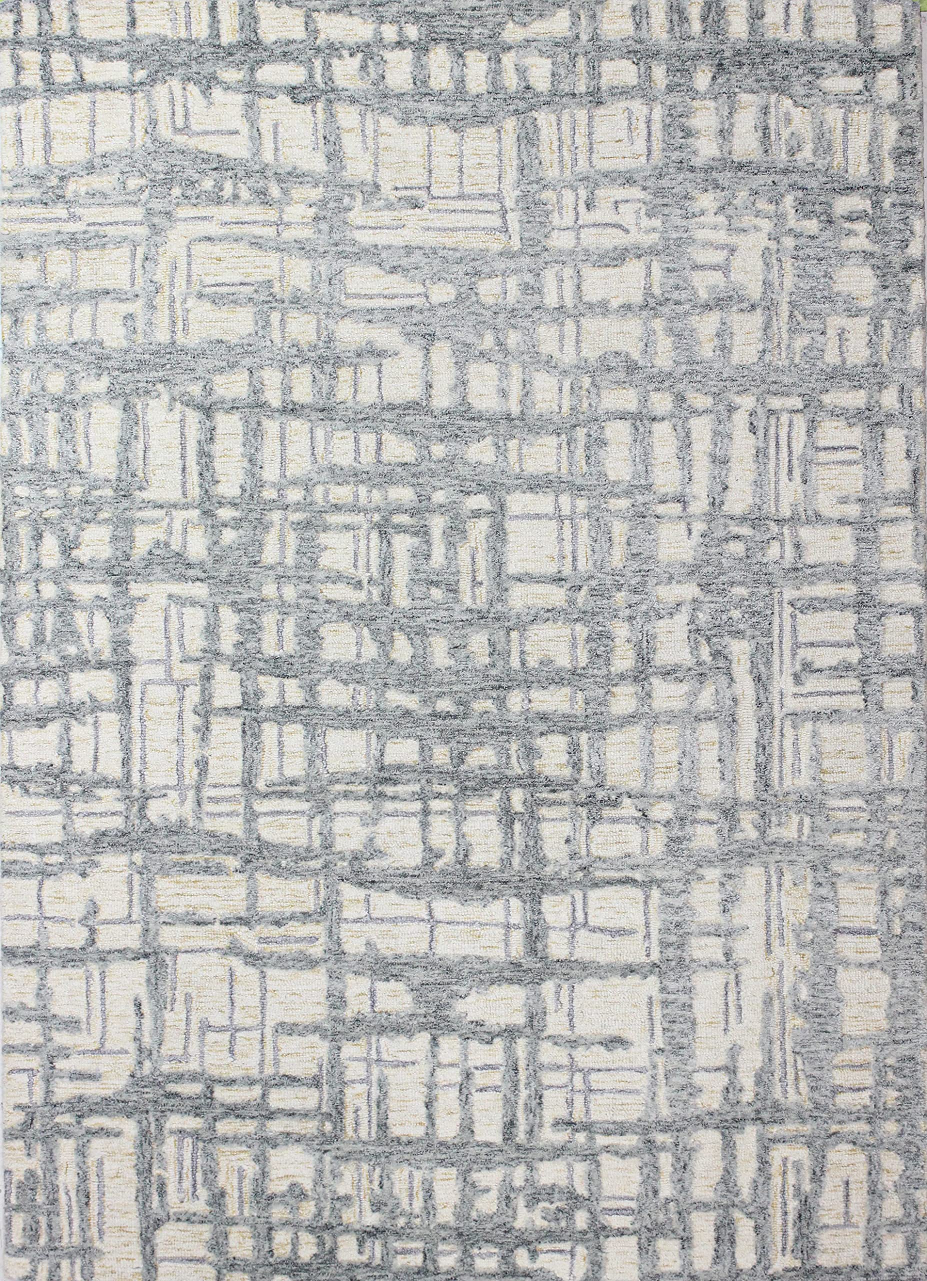Luxury Hand Tufted Wool Area Rug - Bashian Collection - 3.6’ x 5.6’ Ivory - Perfect for Living Room, Bedroom, Entryway & Home Decor - Soft & Durable Runner Rug for Cozy Interior Design