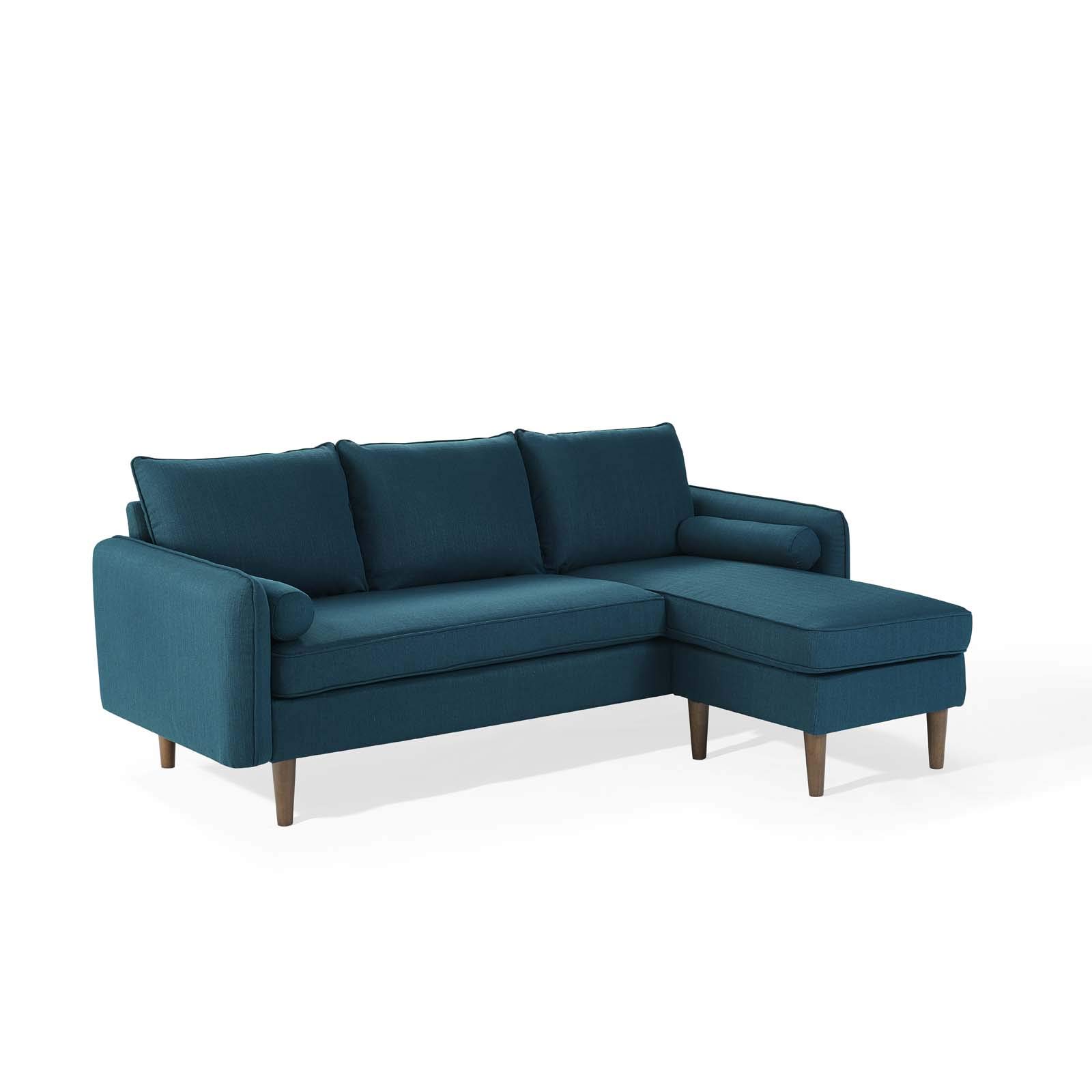 Modway EEI-3867-AZU Revive Upholstered Sectional Sofa - Left or Right Facing, Azure Blue Modern Fabric Sofa for Living Room, Lounge & Family Room Comfort
