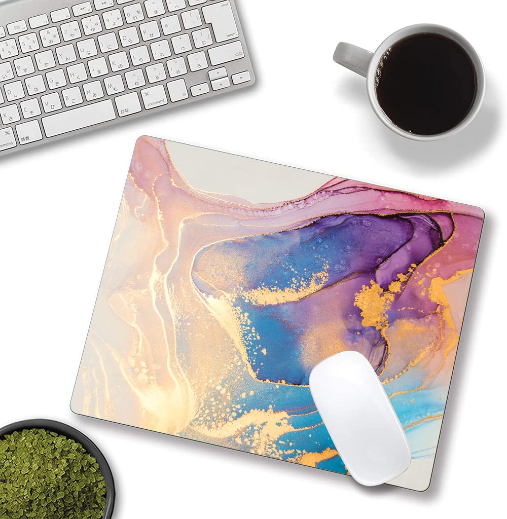 Premium Abstract Marble Mouse Pad - Non-Slip Rubber Base Washable Cloth Mousepad for Office Laptop & Wireless Mouse | Ergonomic Desk Accessory for Work, Gaming & Home Office Setup