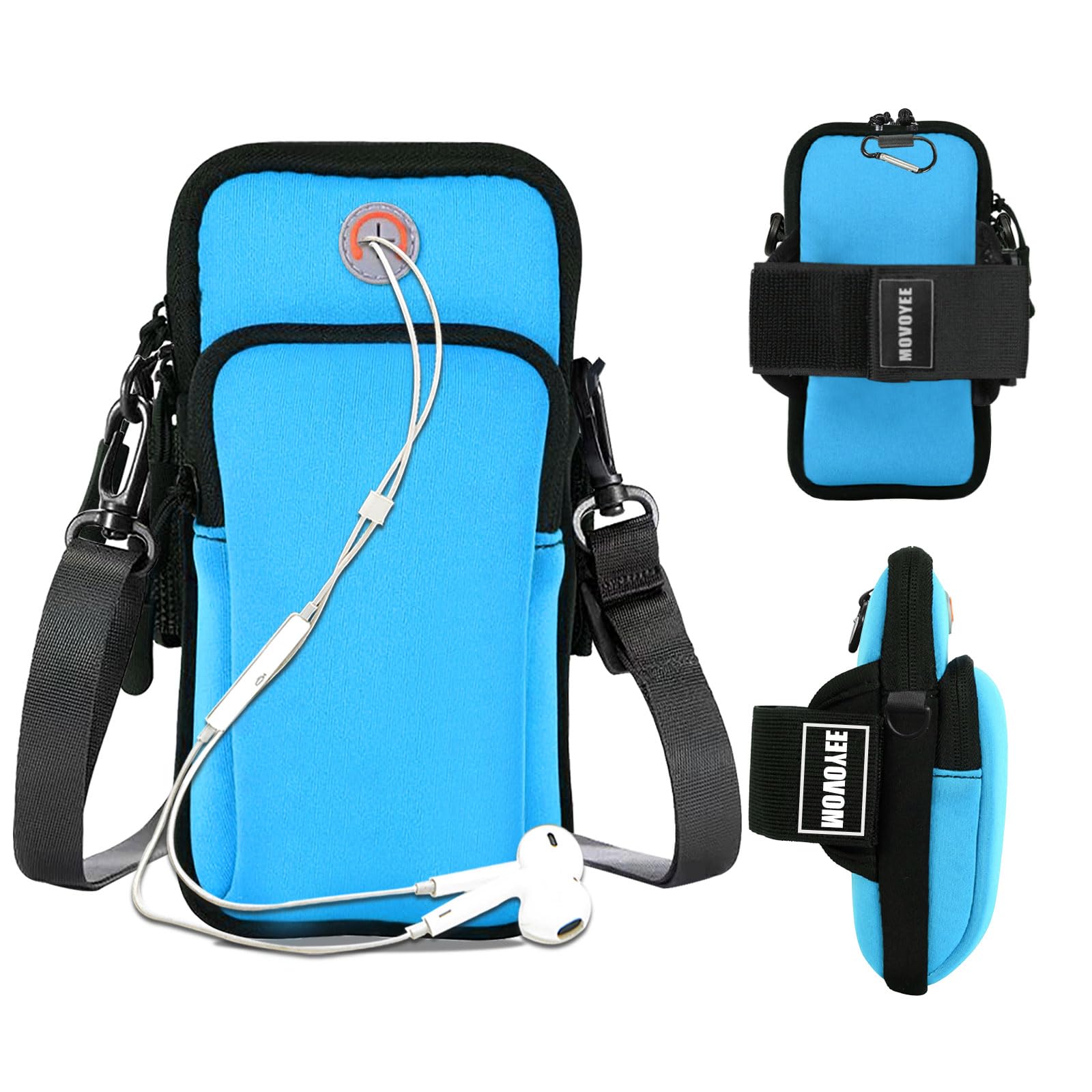 Running Armband Phone Holder for iPhone 15 14 13 12 Pro Max & Galaxy S24 S23 - Adjustable Crossbody Pouch for Women Men Kids - Perfect for Jogging, Gym Workouts & Outdoor Activities