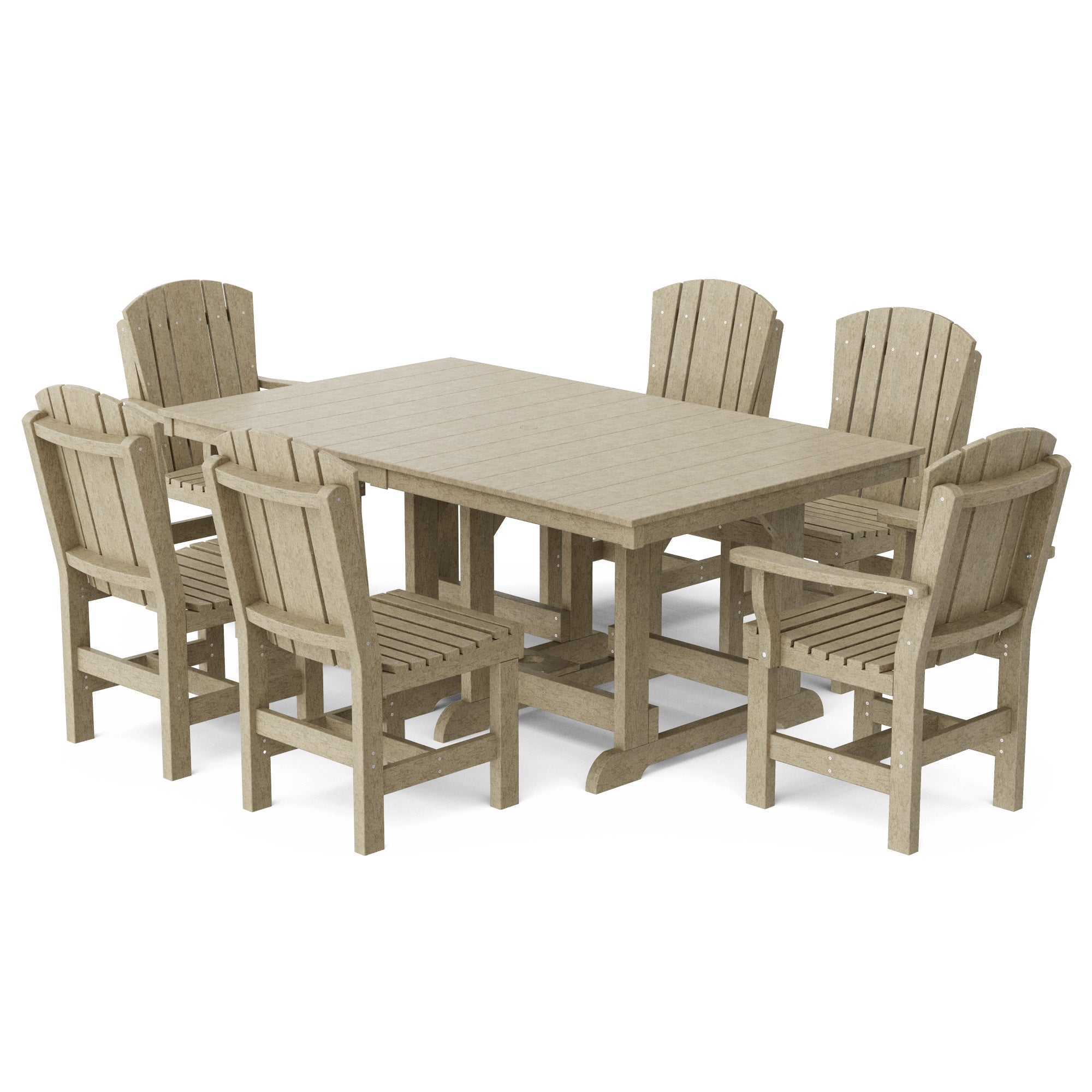 Heritage 7-Piece 44x72 Inch Dining Table Set with Chairs - Perfect for Family Gatherings, Dinner Parties & Outdoor Entertaining