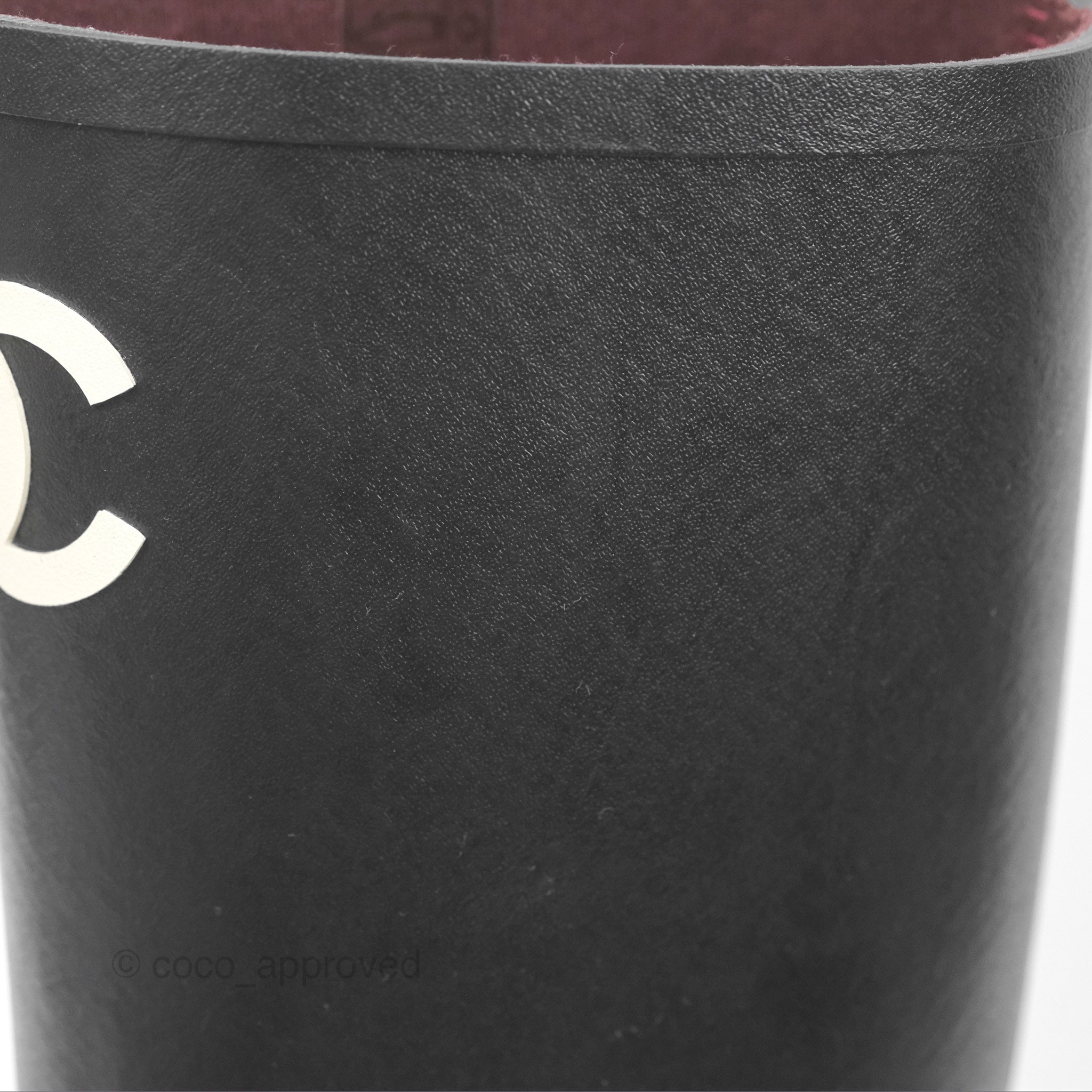 Chanel CC Logo Black Rubber Rain Boots Women's Size 37 - Waterproof Fashion Booties for Rainy Days & Outdoor Adventures