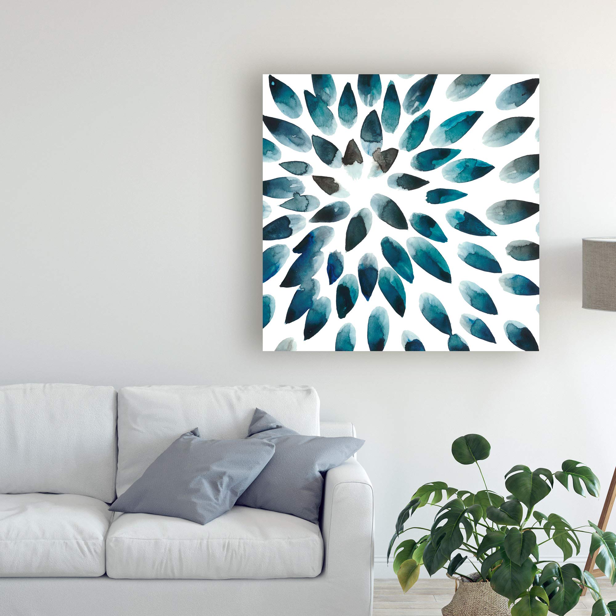 Trademark Fine Art Freshwater Tide I by Chariklia Zarris - 18x18 Inch Canvas Wall Art - Coastal Beach Decor for Living Room, Bedroom & Office