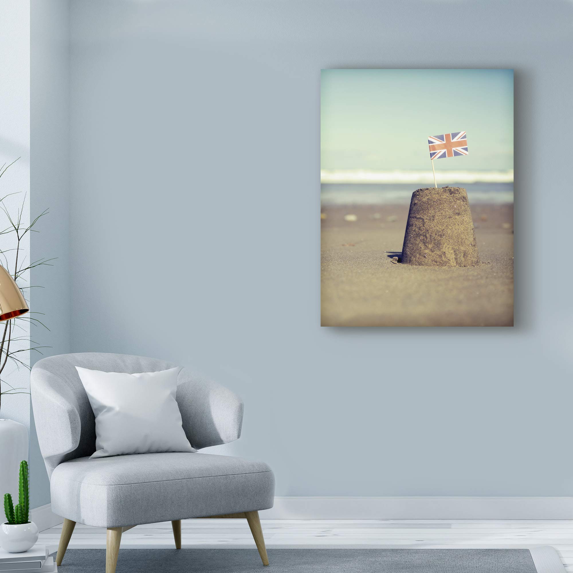 Trademark Fine Art - 18x24 Inch British Sandcastle by Tom Quartermaine - Premium Canvas Wall Art for Living Room, Bedroom & Office Decor