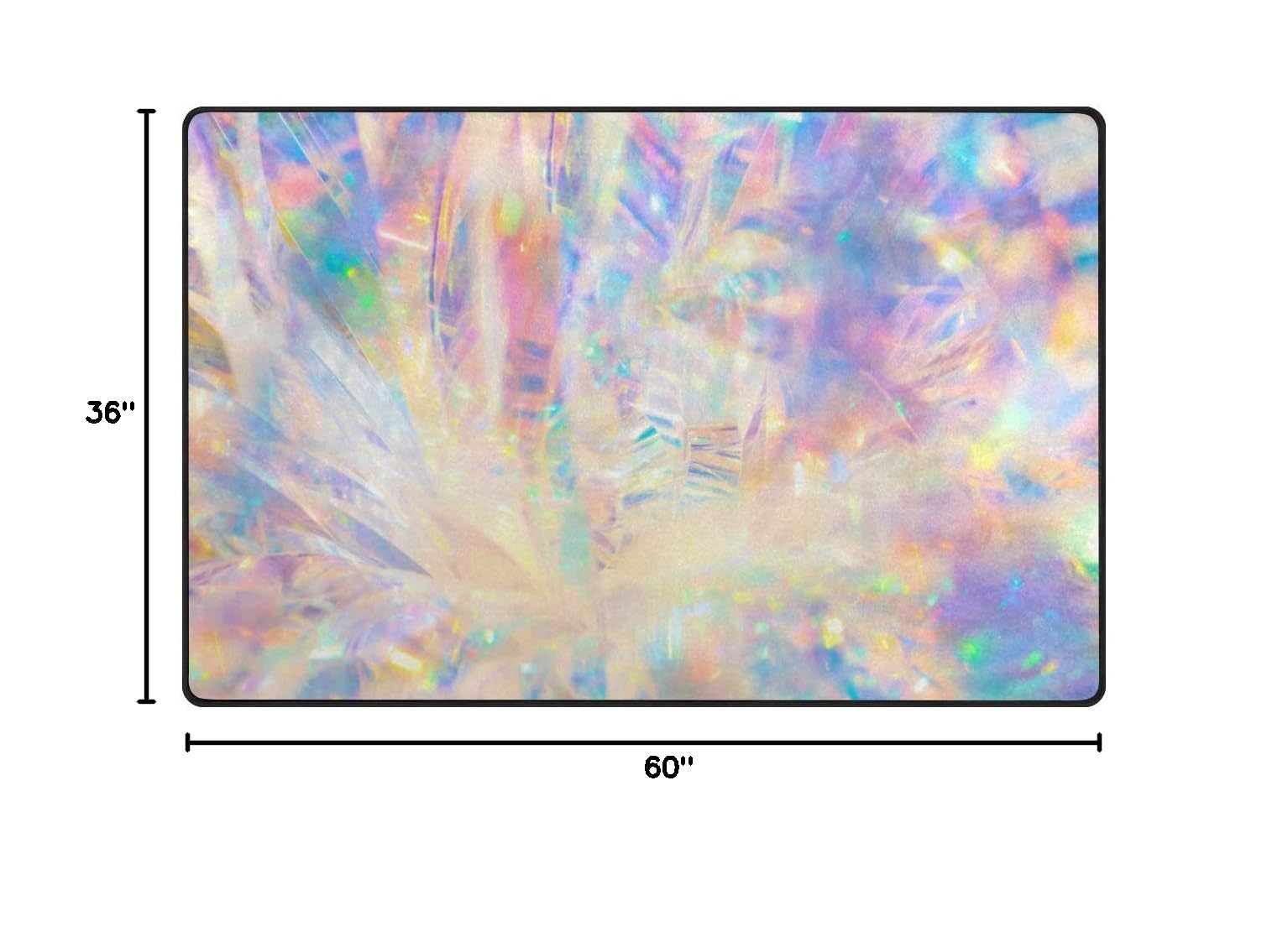 Non-Slip Holographic Iridescent Metallic Rug Pad 5'x3' - Waterproof Floor Protector for Dining Room, Bedroom & Living Room | Adds Shimmer to Home Decor