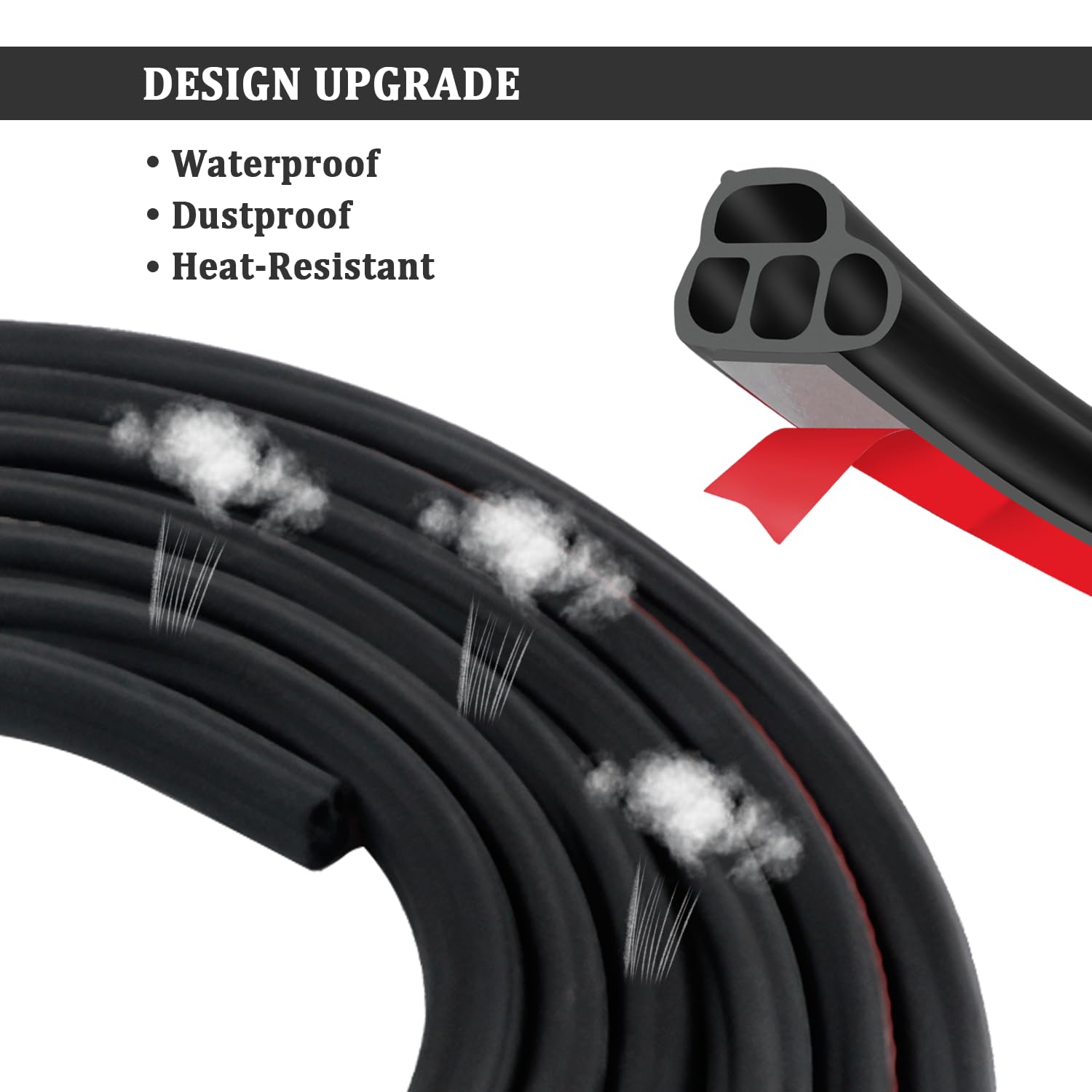 Universal Double Layer L-Shape Car Door Rubber Seal Strip - 32.8Ft Automotive Weather Stripping for Soundproofing & Insulation - Perfect for Car Doors, Hood, Trunk & Vehicle Weather Protection | Durable Car Accessories for All-Season Use