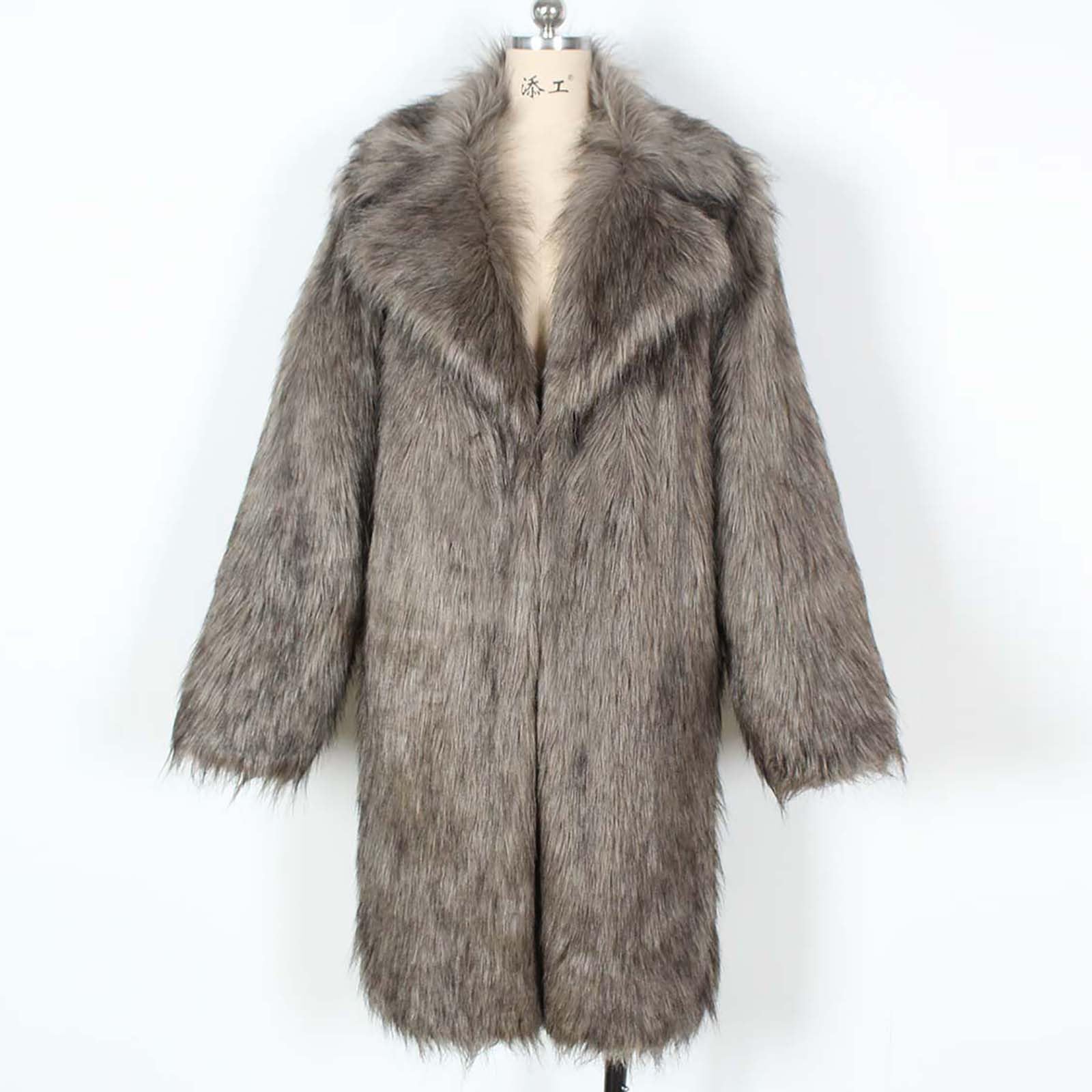 Men's Faux Fur Winter Coat Long Parka Jacket - Warm Furry Overcoat for Cold Weather | Perfect for Snowy Days, Outdoor Activities & Winter Fashion