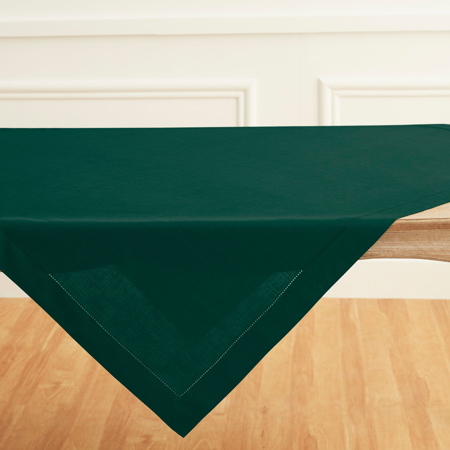 Classic Hemstitch Table Throw - Elegant Linen Table Runner for Dining Room Decor, Wedding & Holiday Table Settings