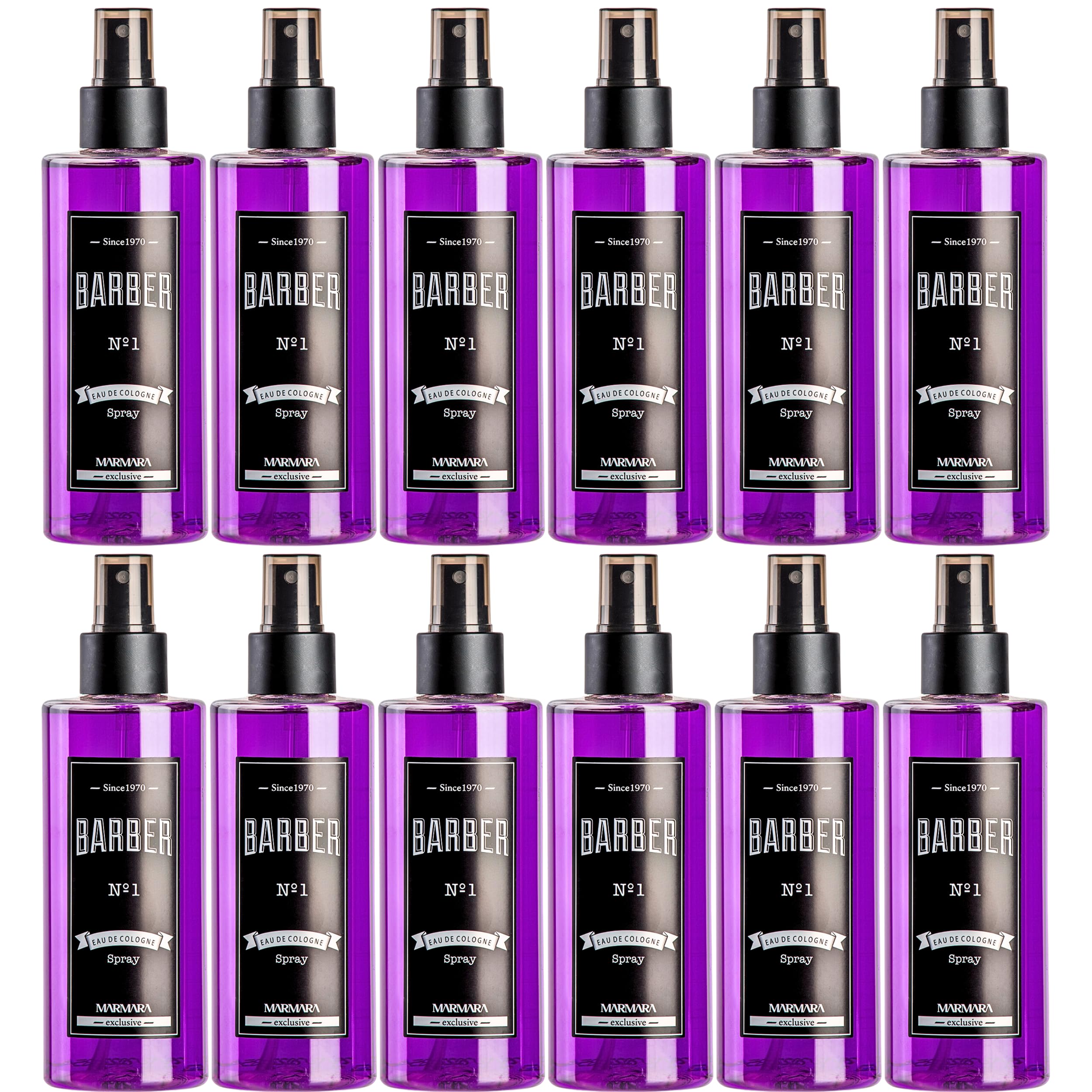 Marmara Barber Cologne No.1 Series - 250ml x 12 Bottles | Premium Traditional Cologne for Barbers & Shaving Enthusiasts | Perfect for Barber Shops, Grooming Gifts & Personal Care