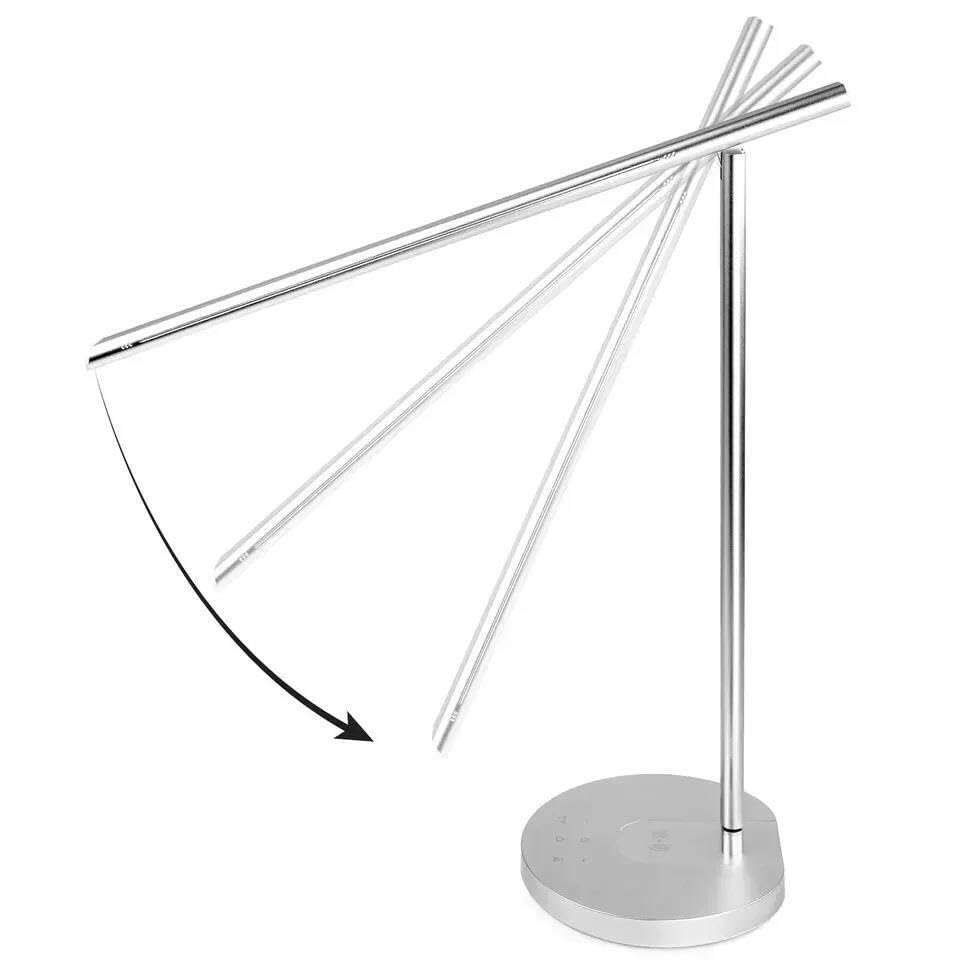 Smart LED Desk Lamp - Dimmable Eye-Caring Table Lamp with Touch Control & Wireless Charging - 3 Lighting Modes Adjustable Brightness - Perfect for Home Office, Bedroom, Reading & Nightstand Use