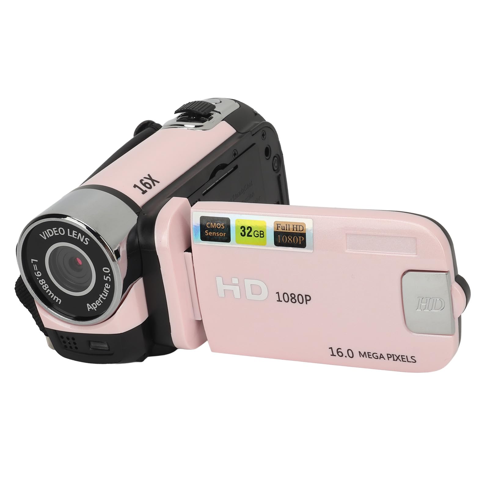 1080P 16MP Kids Digital Camera with 16X Zoom - HD Video Recorder & Vlogging Camcorder for Toddlers, Girls and Boys (Pink) - Perfect for Birthday Gifts, Travel Adventures & Family Memories