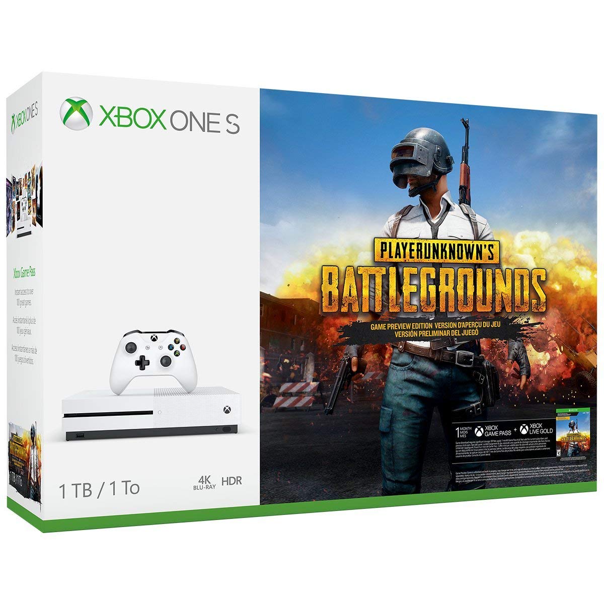 Xbox One S 1TB Console - PLAYERUNKNOWN'S BATTLEGROUNDS Bundle (Renewed) | HD Gaming, 4K Streaming | Perfect for Battle Royale Fans & Online Multiplayer Gaming