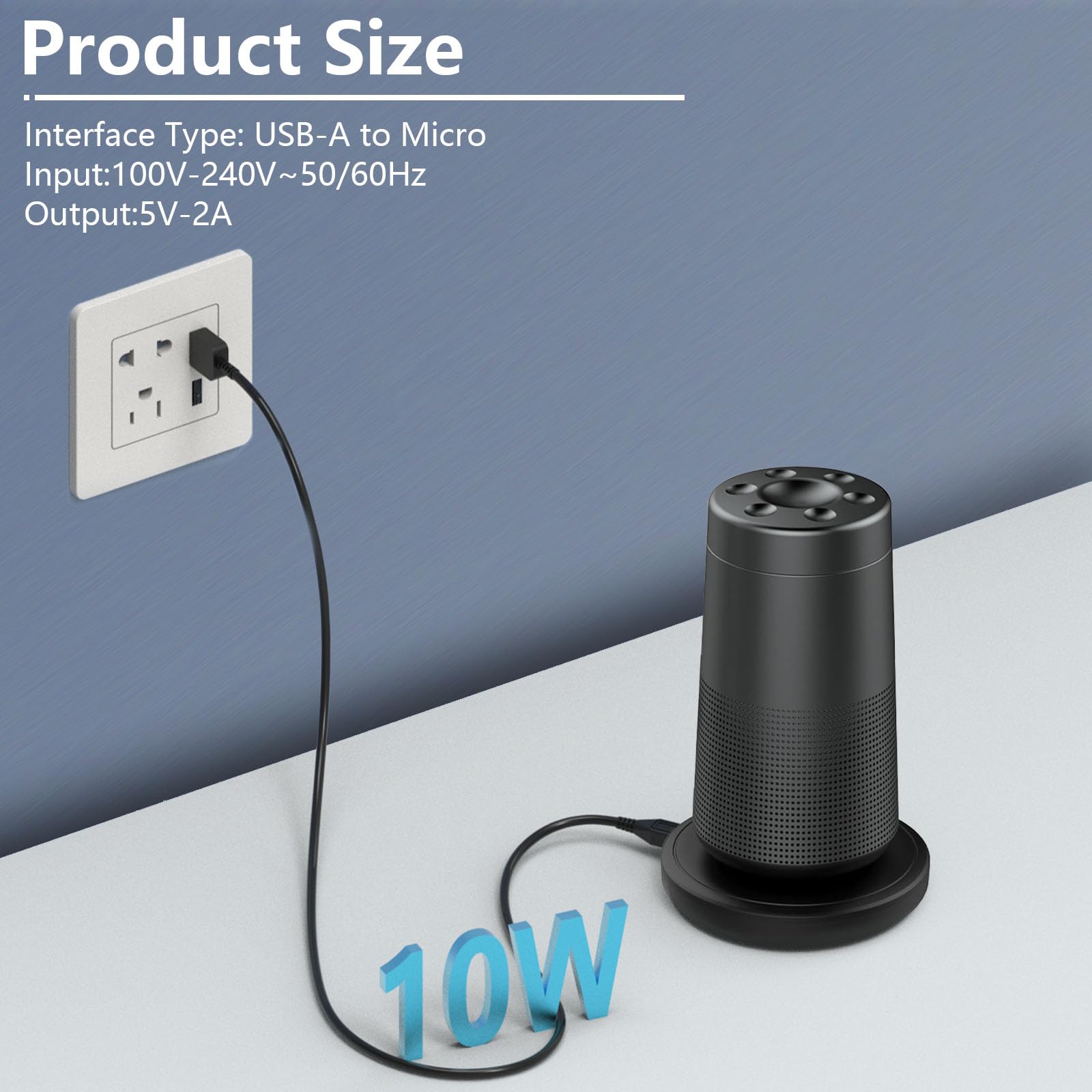 Bose Soundlink Revolve & Revolve+ Series II Charging Dock - Replacement Charger Base with 3.3FT Micro USB Cable | Perfect for Home, Office & Travel Use