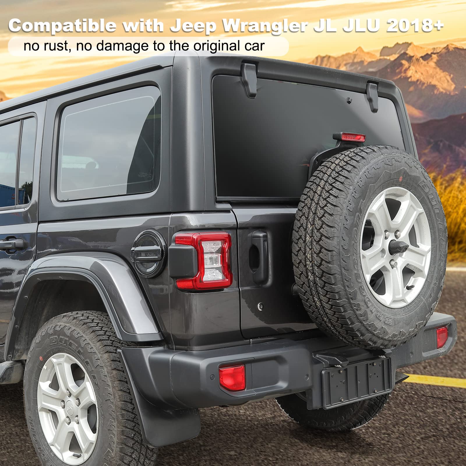 Carbon Fiber Fuel Filler Door Cover for Jeep Wrangler JL JLU (2018-2022) - Durable Gas Tank Cap Decoration & Exterior Accessories - Perfect for Off-Roading & Custom Car Styling