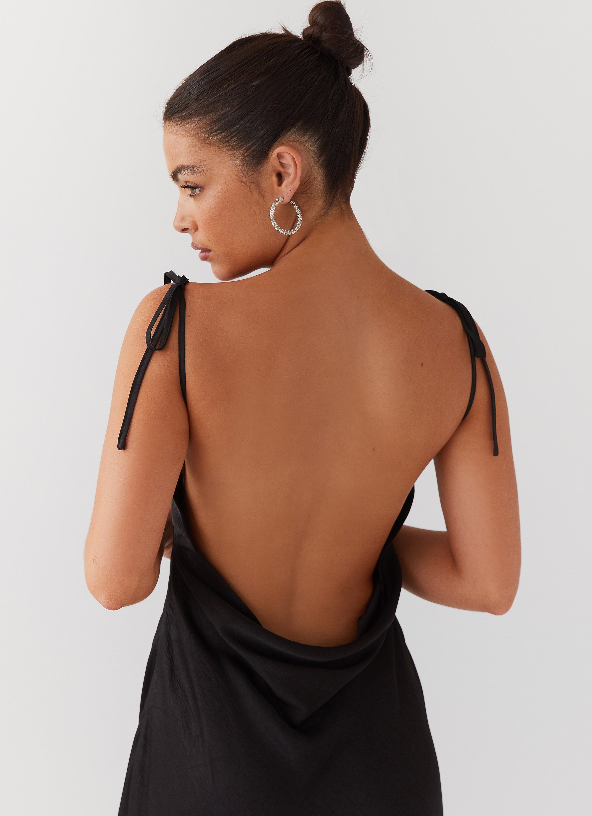 Elegant Satin Maxi Dress for Women - Desire Dream Shadow - Perfect for Evening Parties, Weddings & Special Occasions