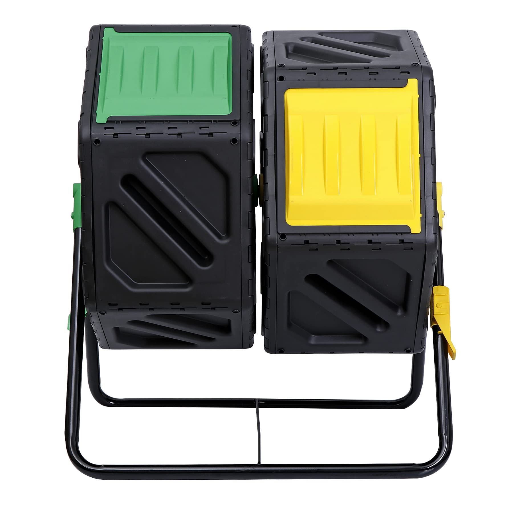 HomGarden 37 Gallon Dual Chamber Compost Tumbler - High Capacity Outdoor Composter with 2 Sliding Doors for Efficient Garden Waste Recycling | Perfect for Backyard, Organic Gardening & Sustainable Living