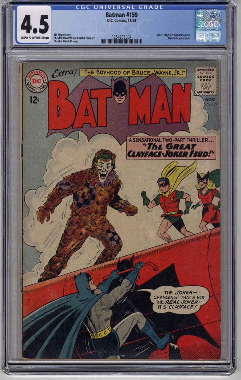 Batman #159 CGC 4.5 (1963) - Joker Cover & Appearance, Bill Finger Story - Cream to Off-White Pages | Rare DC Comic Book for Collectors & Display