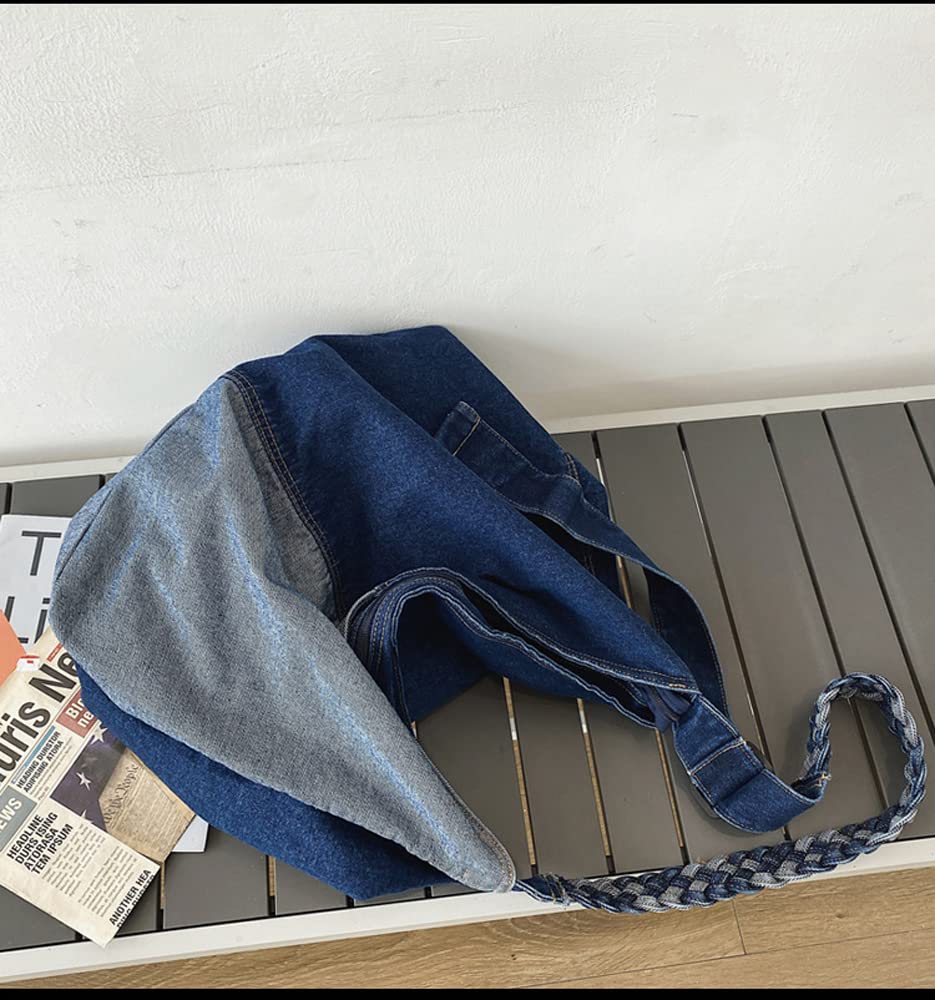 Stylish Denim Canvas Crossbody Shoulder Bag for Women - Single Color Handbag Purse Tote - Perfect for Casual Outings, Travel & Everyday Use