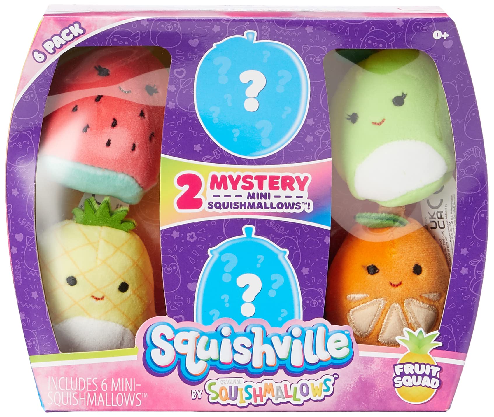 Squishmallows Squishville Mystery Mini Plush Fruit Squad - 6 Pack of 2