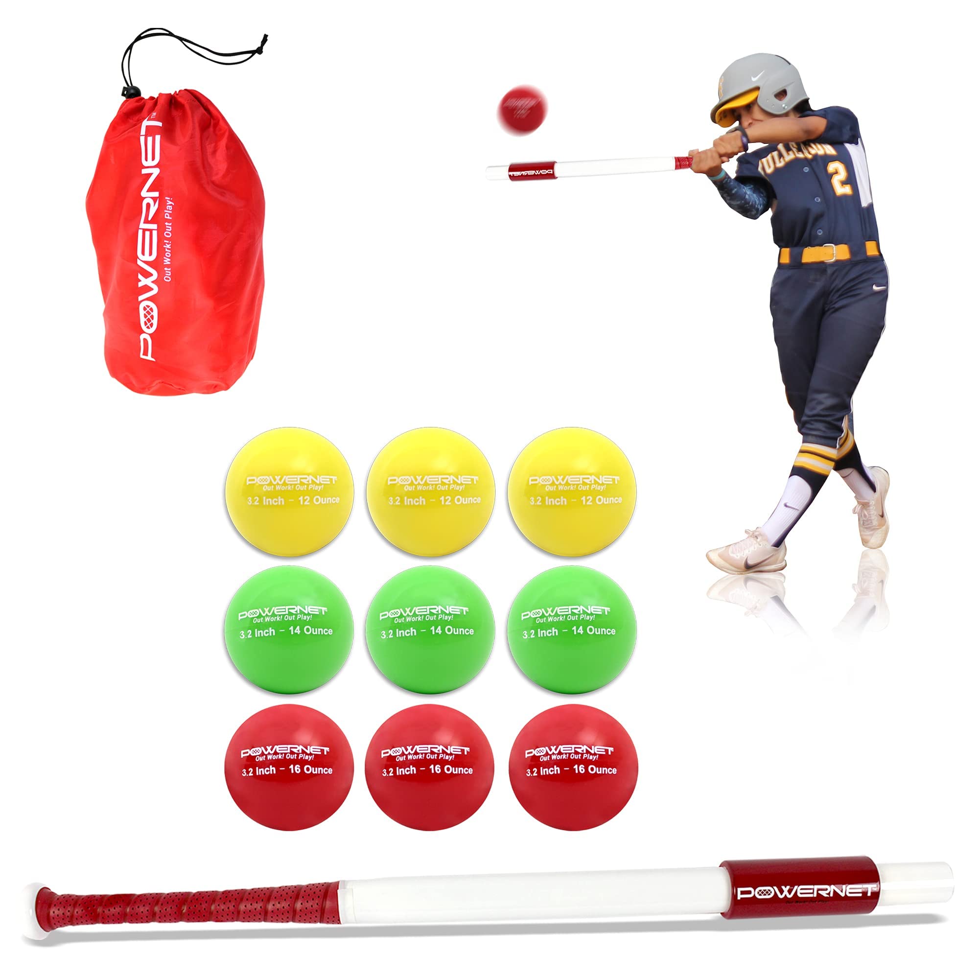 PowerNet Sweet Spot Training Bat with 3.2