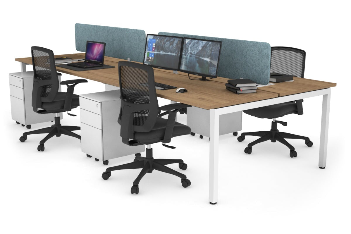 Quadro Square Legs 4-Person Office Workstation Desk - 1800mm x 700mm (71