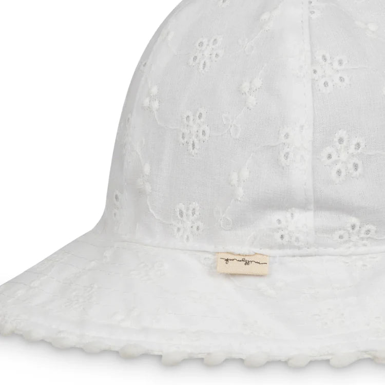 Millymook White Harlow Baby Floppy Hat - Soft Cotton Sun Protection for Newborns & Toddlers - Perfect for Beach, Park & Outdoor Adventures
