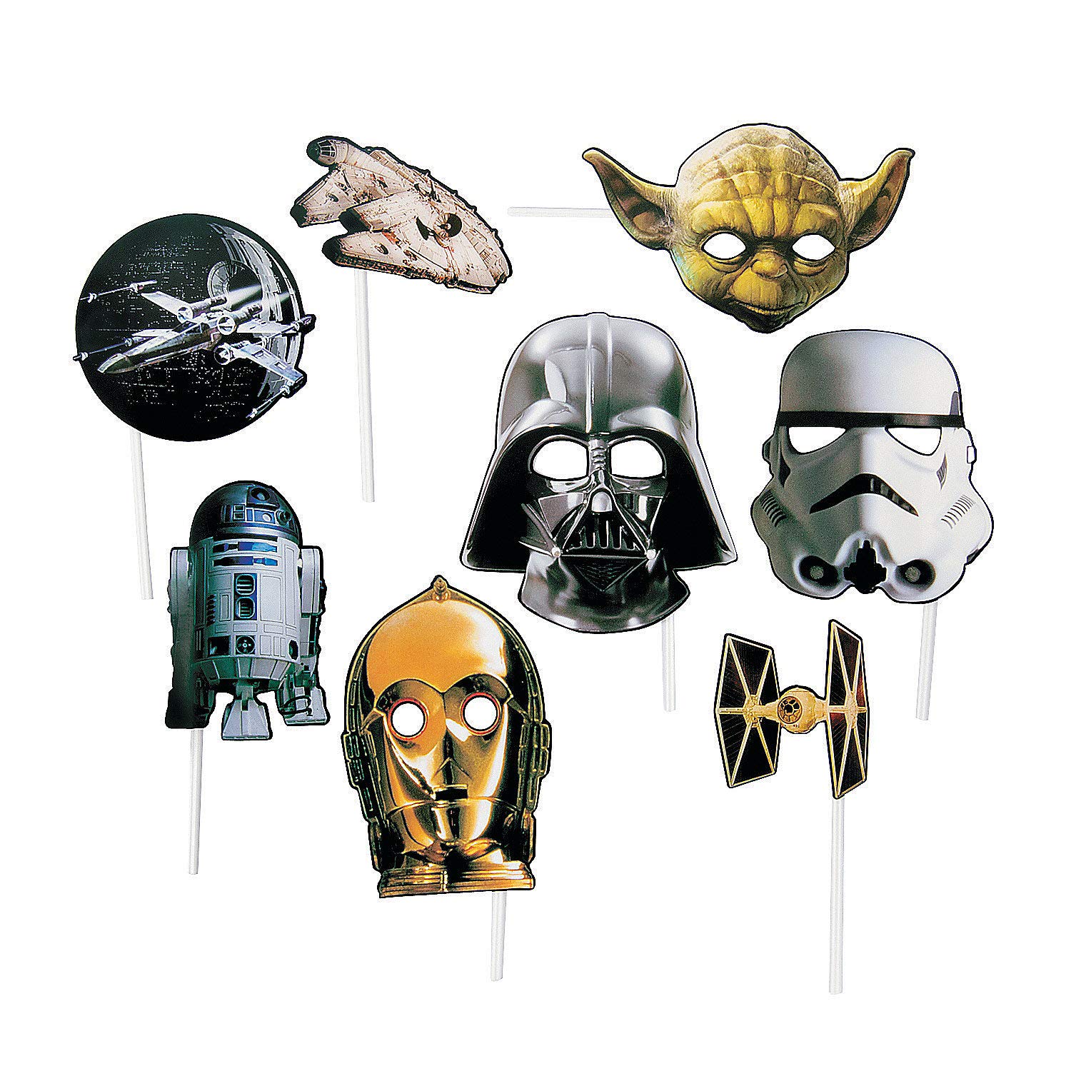Star Wars Photo Props Set - 8 Piece Light Saber & Character Cutouts for Birthday Parties, Cosplay & Themed Events - Perfect for Kids & Adults