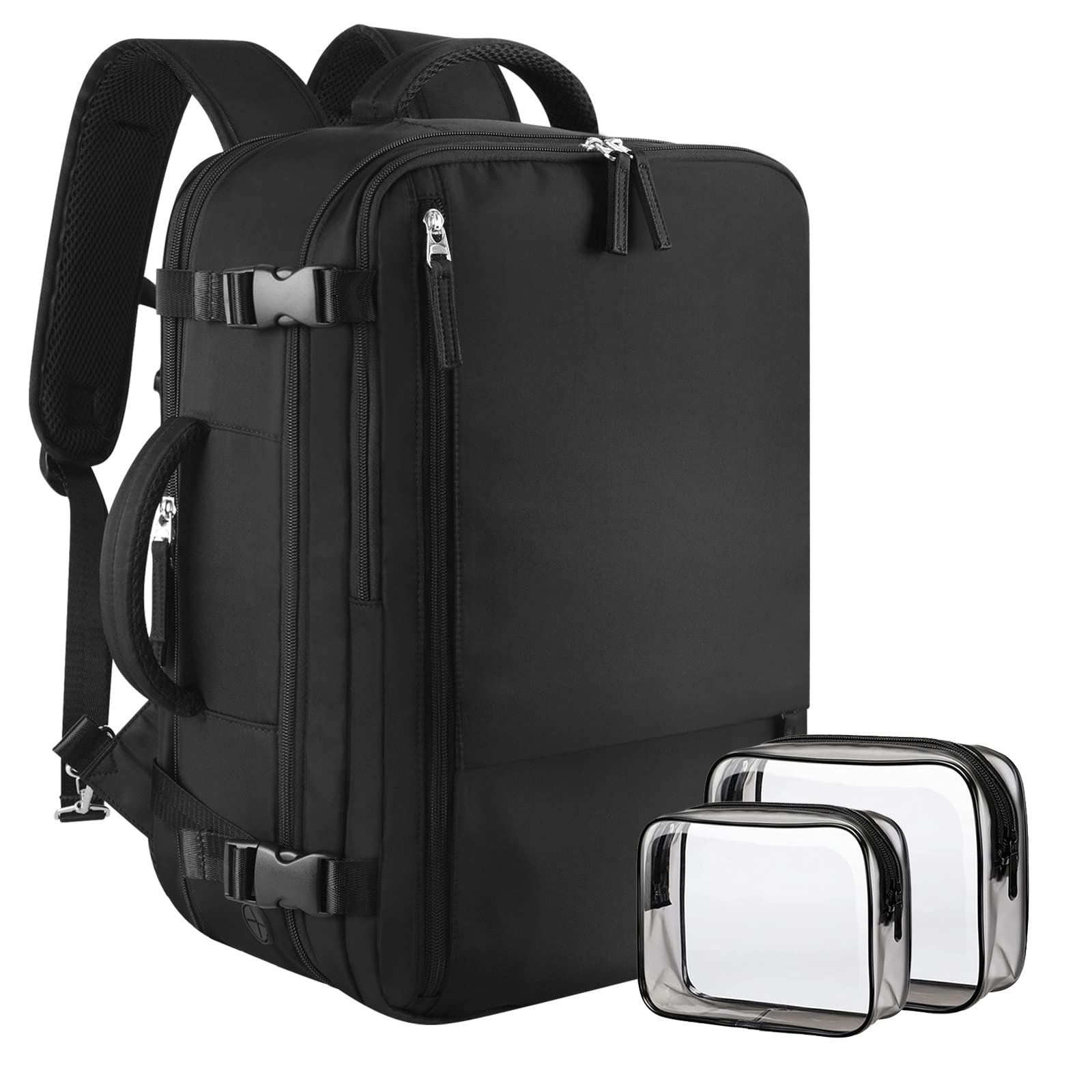 Expandable 40L Travel Backpack for Women & Men - Waterproof Carry On Backpack with 17