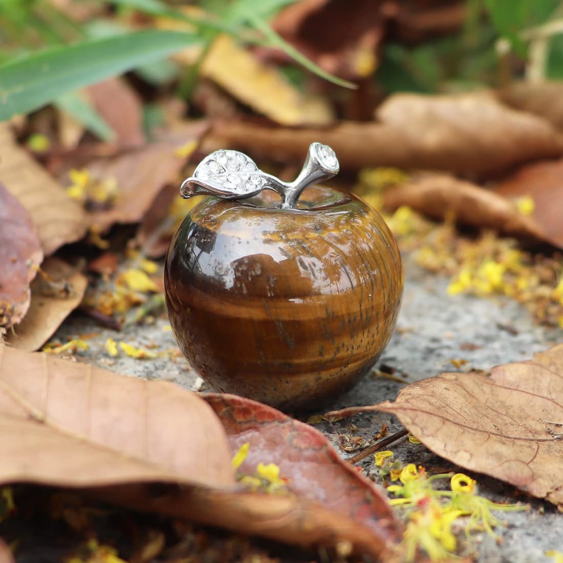 Healing Crystal Apple Figurine - Natural Gemstone Decor for Home & Gifts