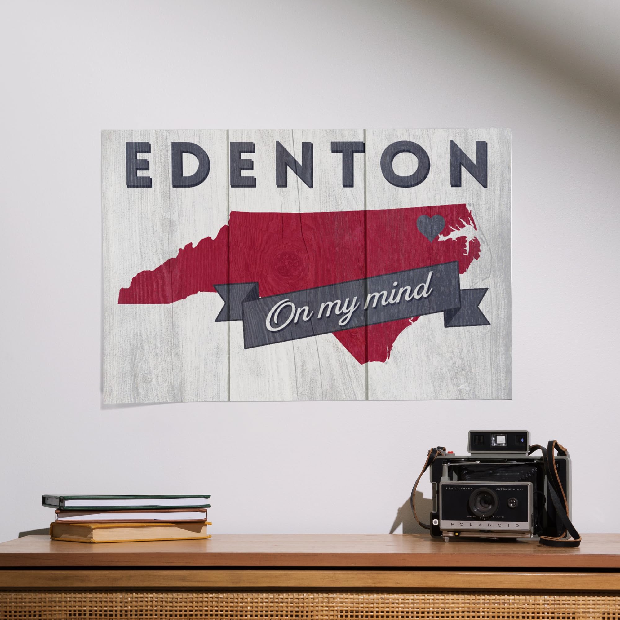 Lantern Press 16x24 Inch Giclee Art Print - Edenton North Carolina Landscape Wall Decor | State on My Mind Artwork | Perfect for Living Room, Bedroom & Office Decor